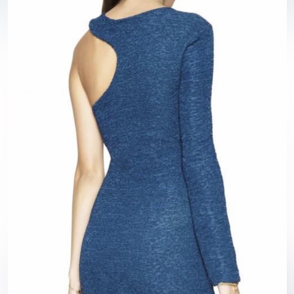 BCBGeneration True Blue One Sleeve Ruched Dress. - Picture 4 of 6